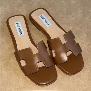 Steve Madden Brown Slide Sandals